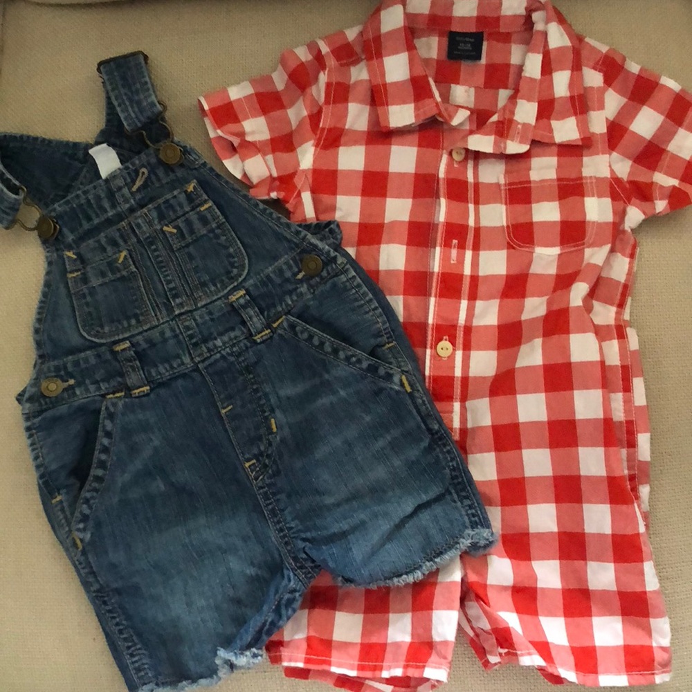Baby Gap romper and short overalls